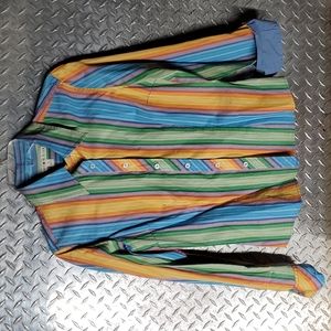 Tommy Hilfiger Rainbow Button Up Long Sleeve Shirt sz 6 Women's